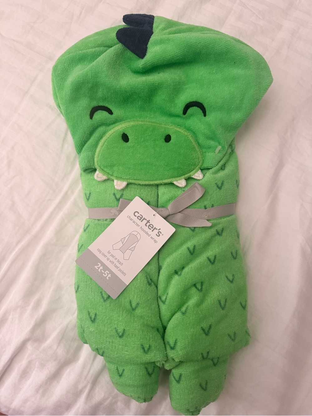 Carter's Green Hooded Dino Towel Wrap